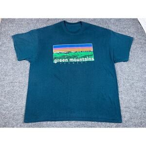 Green Mountains Vermont Retro Print Men's T-Shirt 2X